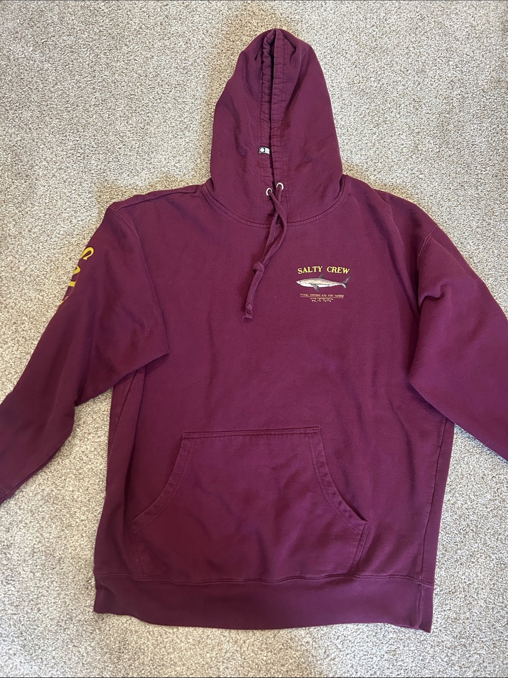Salty Crew Men's Burgundy Graphic Pullover Hoodie